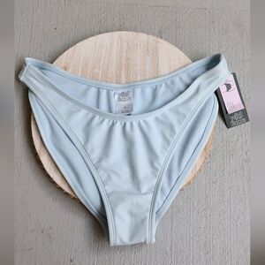 Wild Fable Low Rise High Leg Cheeky Bikini Swim Bottom Womens Medium Light Blue